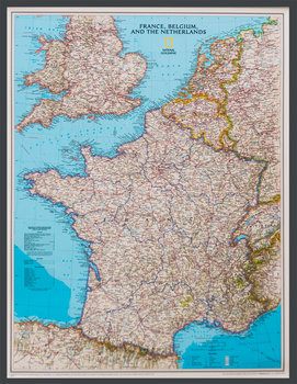 Francja, Belgia, Holandia Classic- mapa ścienna polityczna do wpinania - pinboard, 1:1 955 000, National Geographic - National geographic