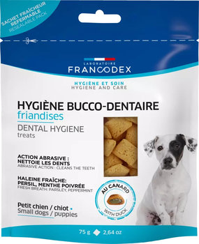 FRANCODEX Przysmak do higieny jamy ustnej o smaku kaczki dla szczeniąt i małych psów 75 g - Francodex