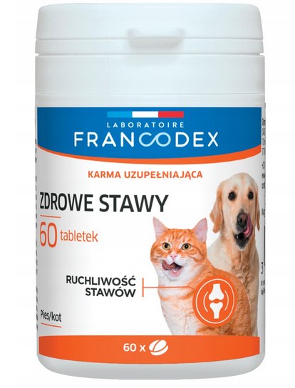 Фото - Ліки й вітаміни FRANCODEX Zdrowe stawy, dla psów i kotów 60 tabletek 