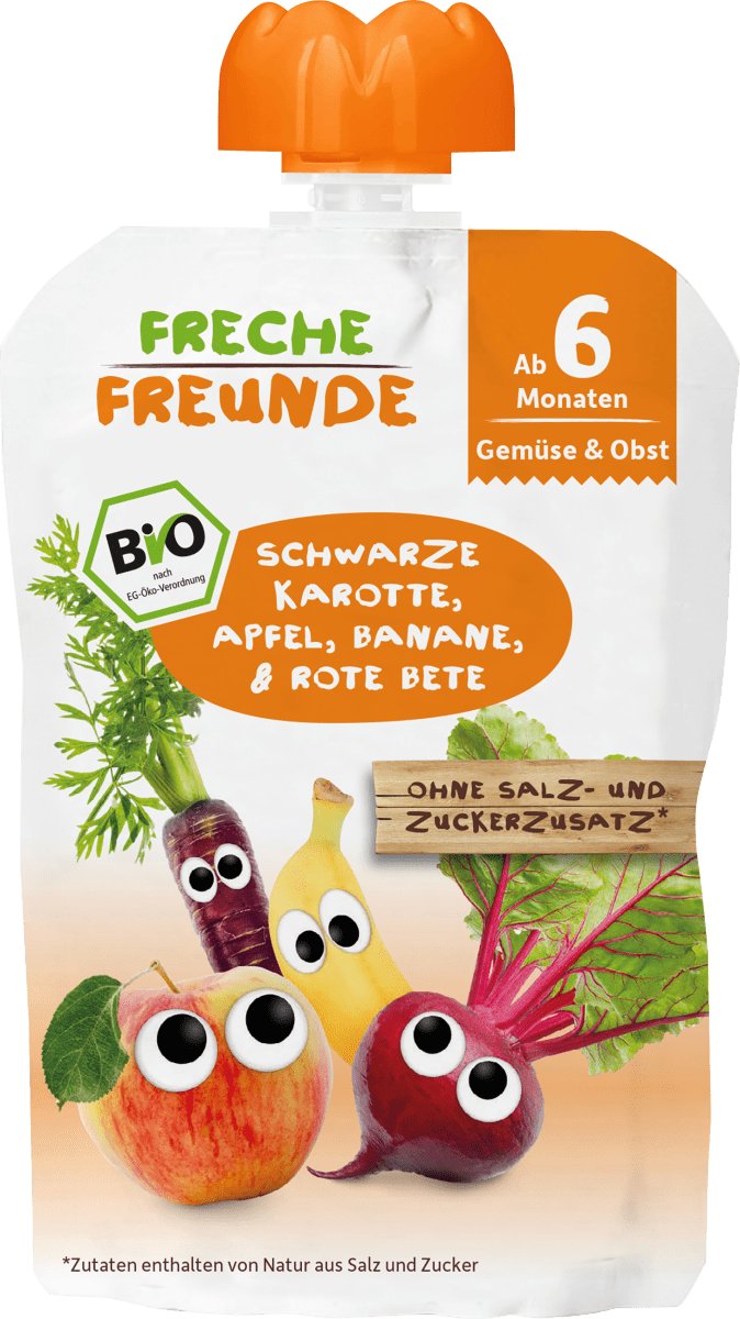 Фото - Дитяче харчування Freche Freunde , BIO, Mus, Czarna Marchew Burak Banan 