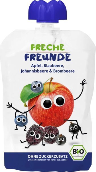 Zdjęcia - Jedzenie dla dzieci i niemowląt Freche Freunde , BIO, Mus z Jabłek Jagód Czarnej Porzeczki i Jeżyn 