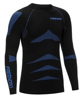Freenord, Bluzka termoaktywna męska z długim rękawem, Energytech Evo, czarno-niebieski, rozmiar XXL - FREENORD