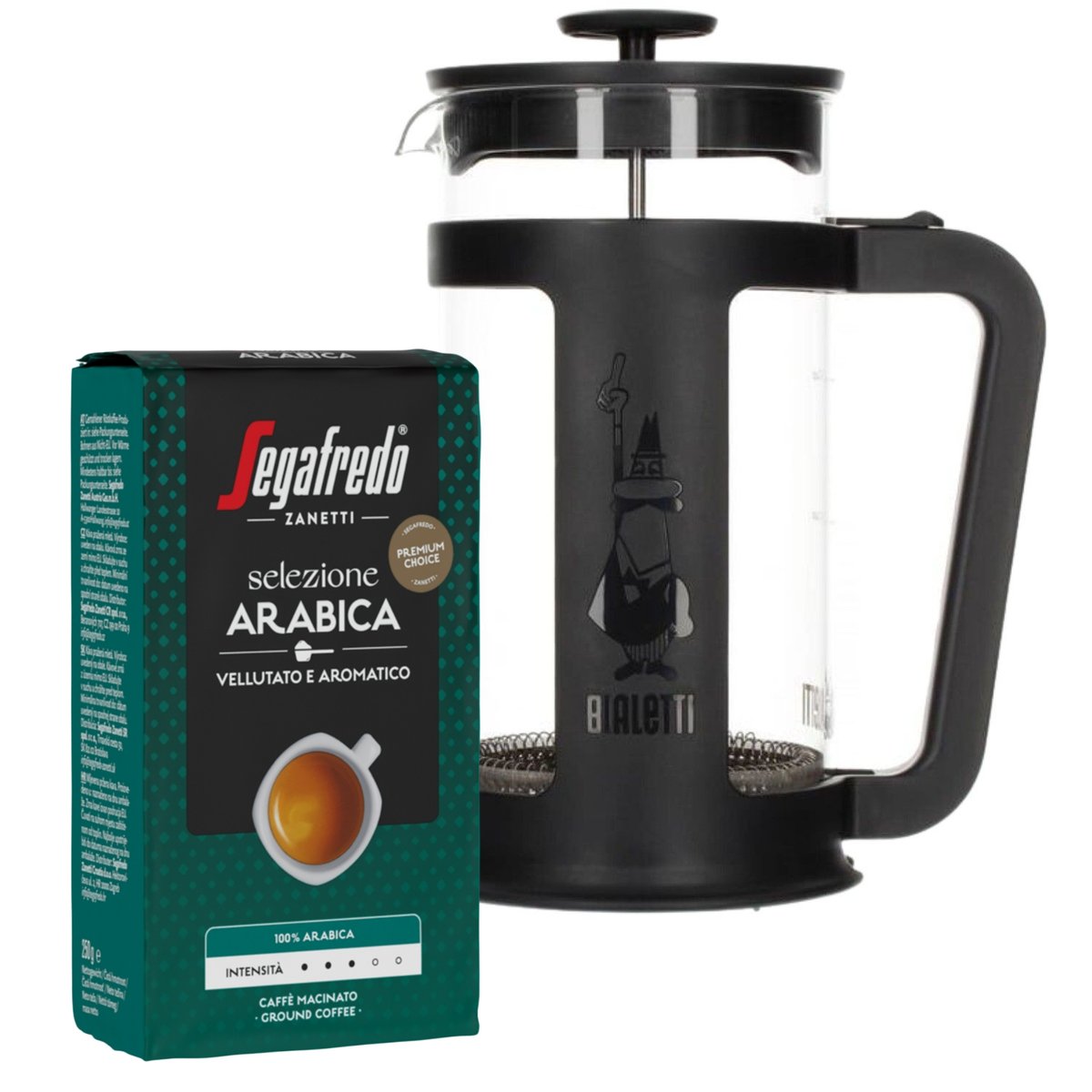 Curated visual reference: Q Grade Arabica For French Press Reference: French Press Bialetti Smart 1 L Selezione Arabica 250 G