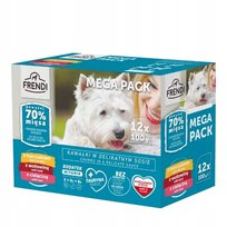 FRENDI saszetki dla psa z kurczakiem wołowiną i cielęciną 12 x 100 g