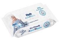 Fresh Baby, Aqua Wipes, Chusteczki nawilżane nasączane wodą, 60 szt.