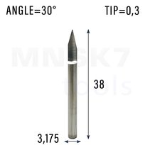 Frez grawerski (piramida) CNC 3.175*0.3*38 30° (HUHAO)