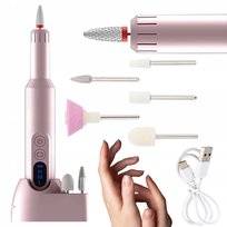FREZARKA DO PAZNOKCI MANICURE PEDICURE PROFESJONALNA BEZPRZEWODOWA ZESTAW