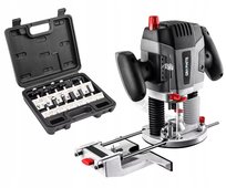 Frezarka Górnowrzecionowa 1300W + Frezy 12 szt. TULEJE 6-8-12mm GRAPHITE