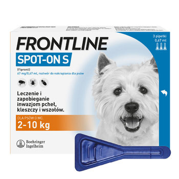 Frontline Spot-On S krople 3 pipety przeciwko pchłom i kleszczom dla psów  2-10 kg - Inna marka