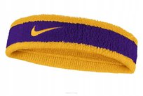 Frotka tenisowa na głowę Nike Swoosh Headband żółto-fioletowa Nike