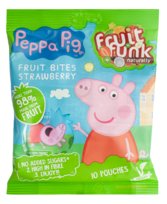 FRUIT FUNK ŚWINKA PEPPA ZDROWE OWOCOWE PRZEKĄSKI 98% OWOCÓW MULTIBAG 10 x 10g
