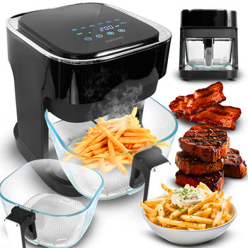 Frytkownica beztłuszczowa 4L 1500W Heckermann HF-155 Piekarnik Air Frayer Szklany - Heckermann