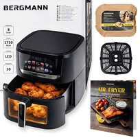 Frytkownica beztłuszczowa Airfryer BERGMANN YI 1 komora 8l 1750W + książka z przepisami Bergmann