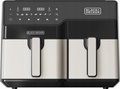 Frytkownica beztłuszczowa airfryer Black+Decker BXAF9000E dual czarny / 8 programów/ 2500W / 9L (5,5L+3,5L) / 80-200℃&nbsp;-&nbsp;Black+Decker