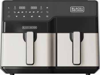 Frytkownica beztłuszczowa airfryer Black+Decker BXAF9000E dual czarny / 8 programów/ 2500W / 9L (5,5L+3,5L) / 80-200℃ - Black+Decker
