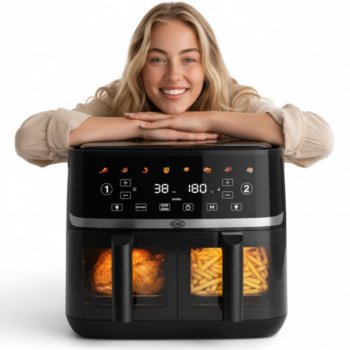 Frytkownica beztłuszczowa DeKRAFT AF6001-MAX Air Fryer 10,2L 2 komory 1700W - DEKRAFT
