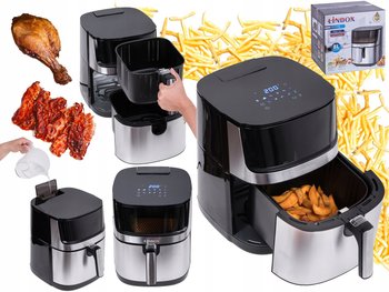 FRYTKOWNICA BEZTŁUSZCZOWA LINBOX 5507 8 LITRÓW Z 2 GRZAŁKAMI I FUNKCJĄ PARY - Linbox