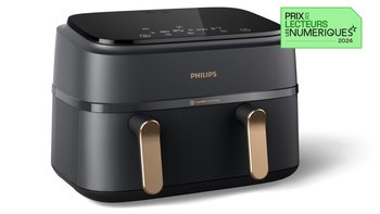 Frytkownica beztłuszczowa PHILIPS NA352/00 - Podwójna komora Rapid Air 8 programów energooszczędna AirFryer dla rodziny zdrowe gotowanie zmywarka - Philips