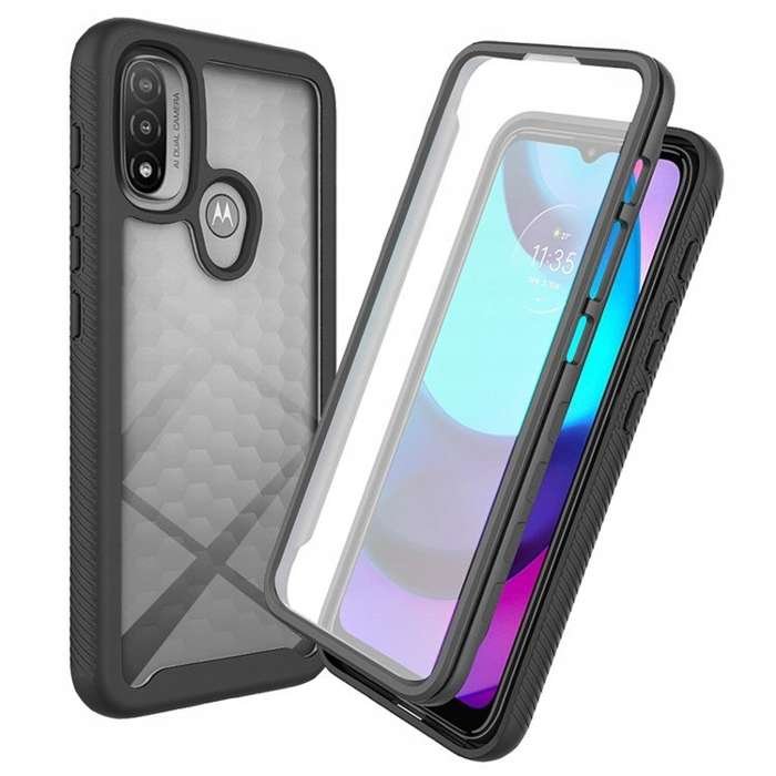 Custodia Trasparente SEAHAI Per Motorola Moto E20 – Antiurto, 2 Strati (PC+TPU), Rosso Chiaro