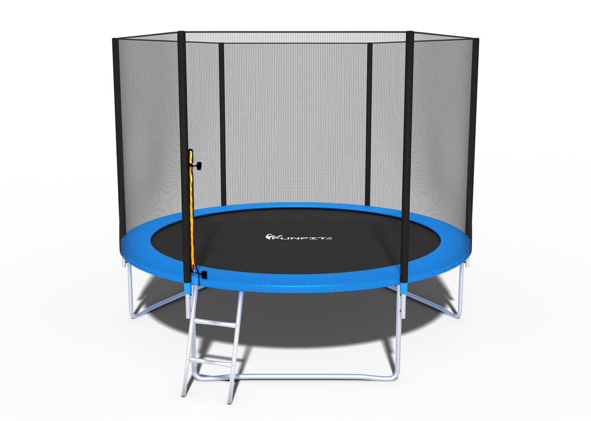 FUNFIT, Trampolina ogrodowa z siatką zewnętrzną i drabinką, 312 cm 10 ft