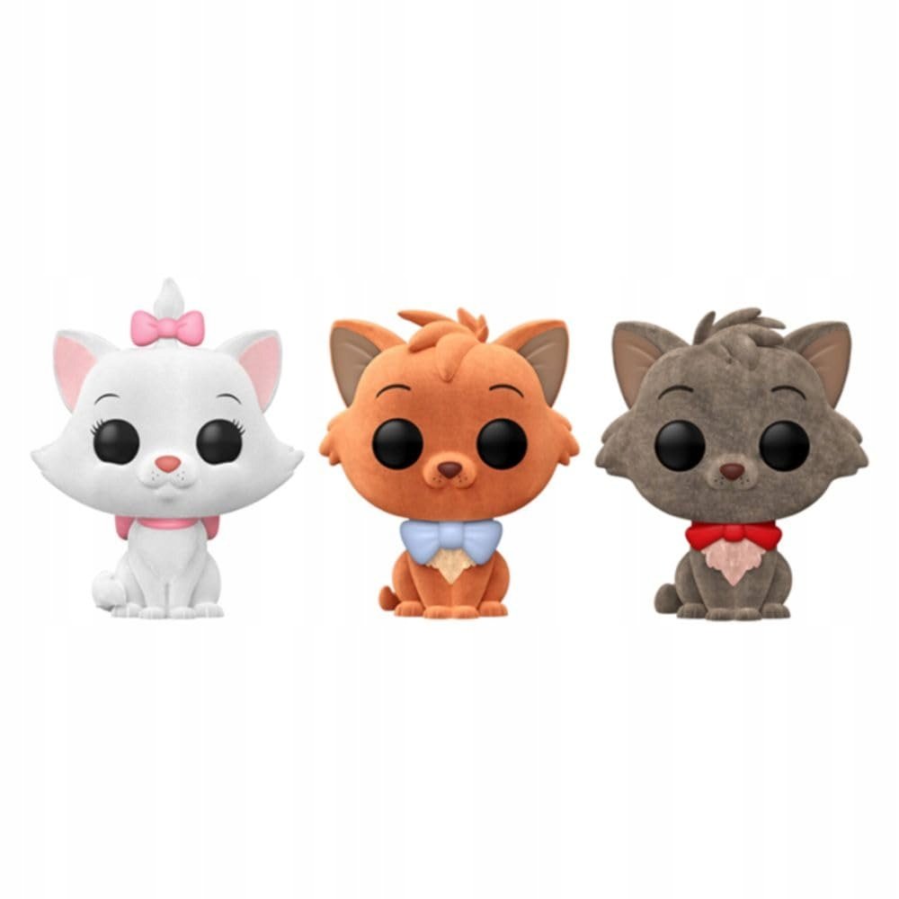 Funko Pop! Pack De 3 Marie, Toulouse Et Berlioz – Version Flockée (exclusive Walmart) – Les Aristochats Disney