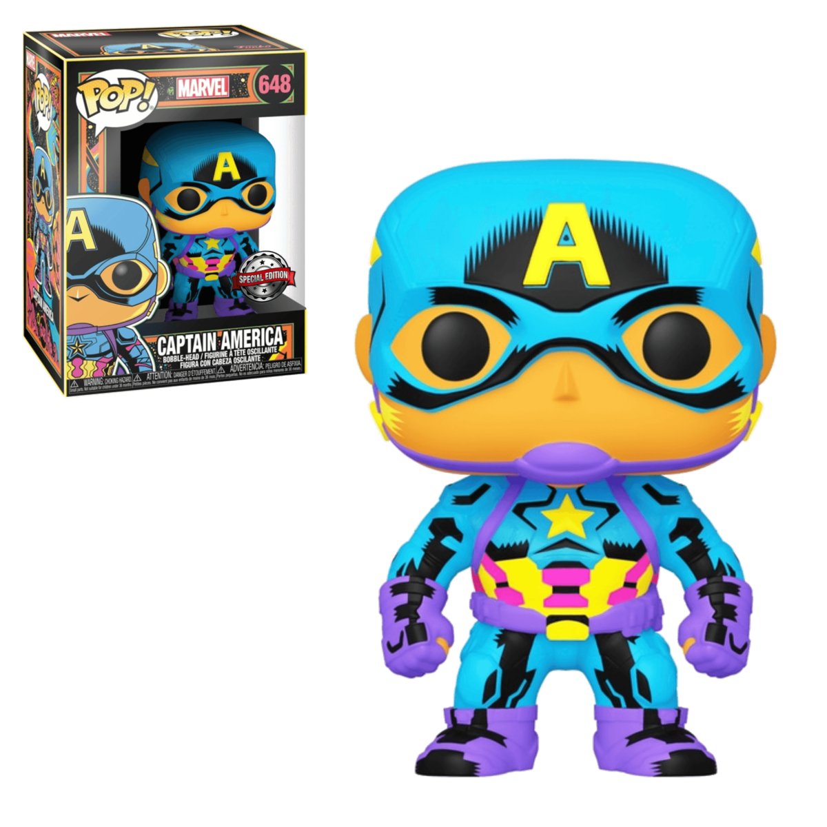 Funko POP! Marvel, figurka kolekcjonerska, Captain America, Specjalna Edycja, 648
