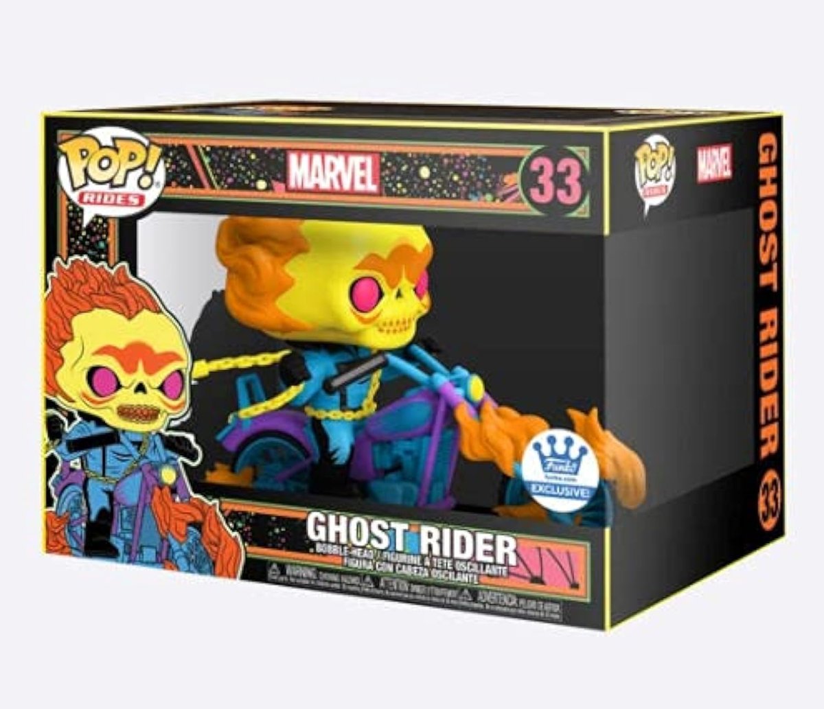 Funko POP! Marvel – Ghost Rider Deluxe Rides (czarne światło) Figurka w ...