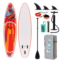 FUNWATER FR01E Deska SUP Dmuchana 350 cm – Paddle Board do 180 kg z Wiosłem, Pompką i Plecakiem, Antypoślizgowa EVA, PVC Drop-Stitch