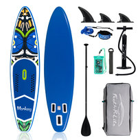 FUNWATER FR02D Deska SUP Dmuchana 335 cm, 11’ Paddle Board, do 165 kg – Zestaw z Wiosłem, Pompką i Plecakiem, Antypoślizgowa EVA, PVC Drop-Stitch
