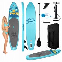 FUNWATER FW27A Deska SUP Dmuchana 335×84×15cm – Zestaw All-in-One, SUP Paddle Board do 180 kg, Antypoślizgowa EVA, Drop-Stitch PVC, Wiosło + Pompka + Plecak