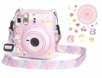 Futerał Etui Case Pokrowiec Do Fujifilm Instax Mini 12 + Naklejki / Jogurtowy Królik