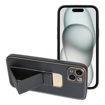 Futerał LEATHER Case Kickstand do IPHONE 15 PLUS czarny - Inny producent