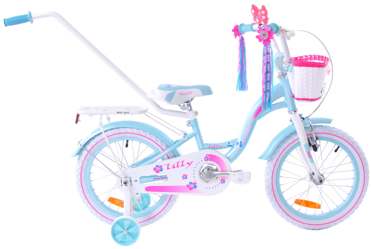 Фото - Дитячий велосипед Fuzlu Rower Dziecięcy  16 Cali Niebiesko-różowy 