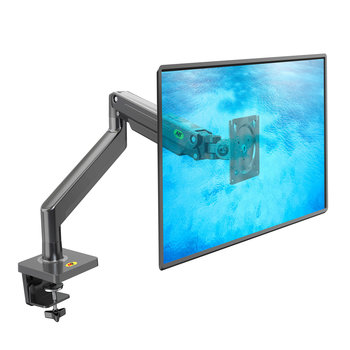 G45 Szary - Solidny obrotowy uchwyt biurkowy na sprężynie do monitorów LCD LED 22"-40" - NB