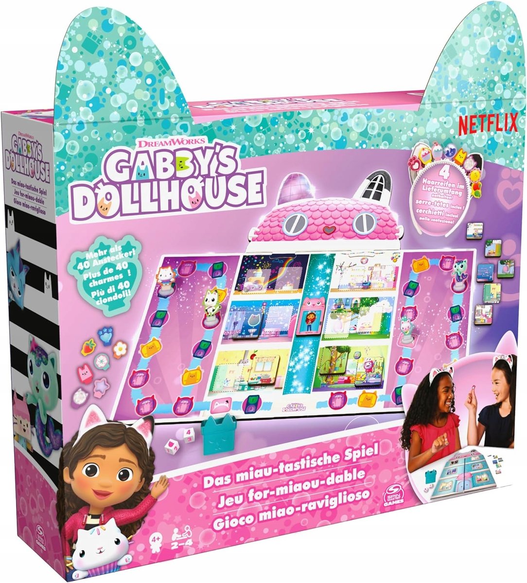 Gabby\'S Dollhouse Gra Planszowa Dla Dzieci Domek Gabi Prezent Dziecięcy