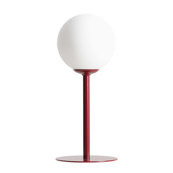 Gabinetowa lampa stołowa Pinne stojąca szklana czerwona biała - Aldex