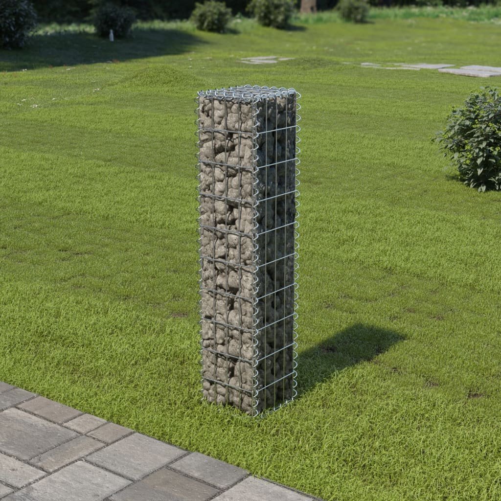 Gabion ogrodowy VIDAXL, srebrny, 20x20x100 cm