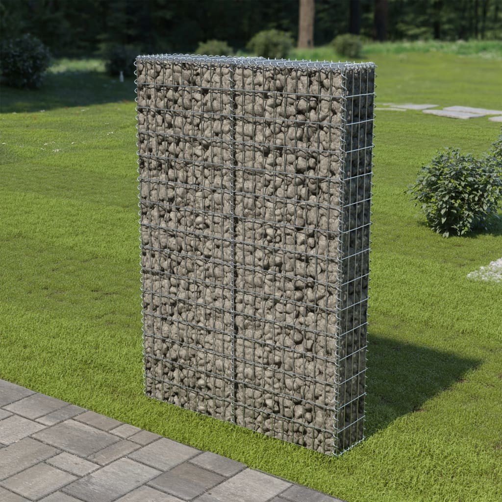 Gabion ogrodowy z pokrywą VIDAXL, srebrny, 20x100x150 cm