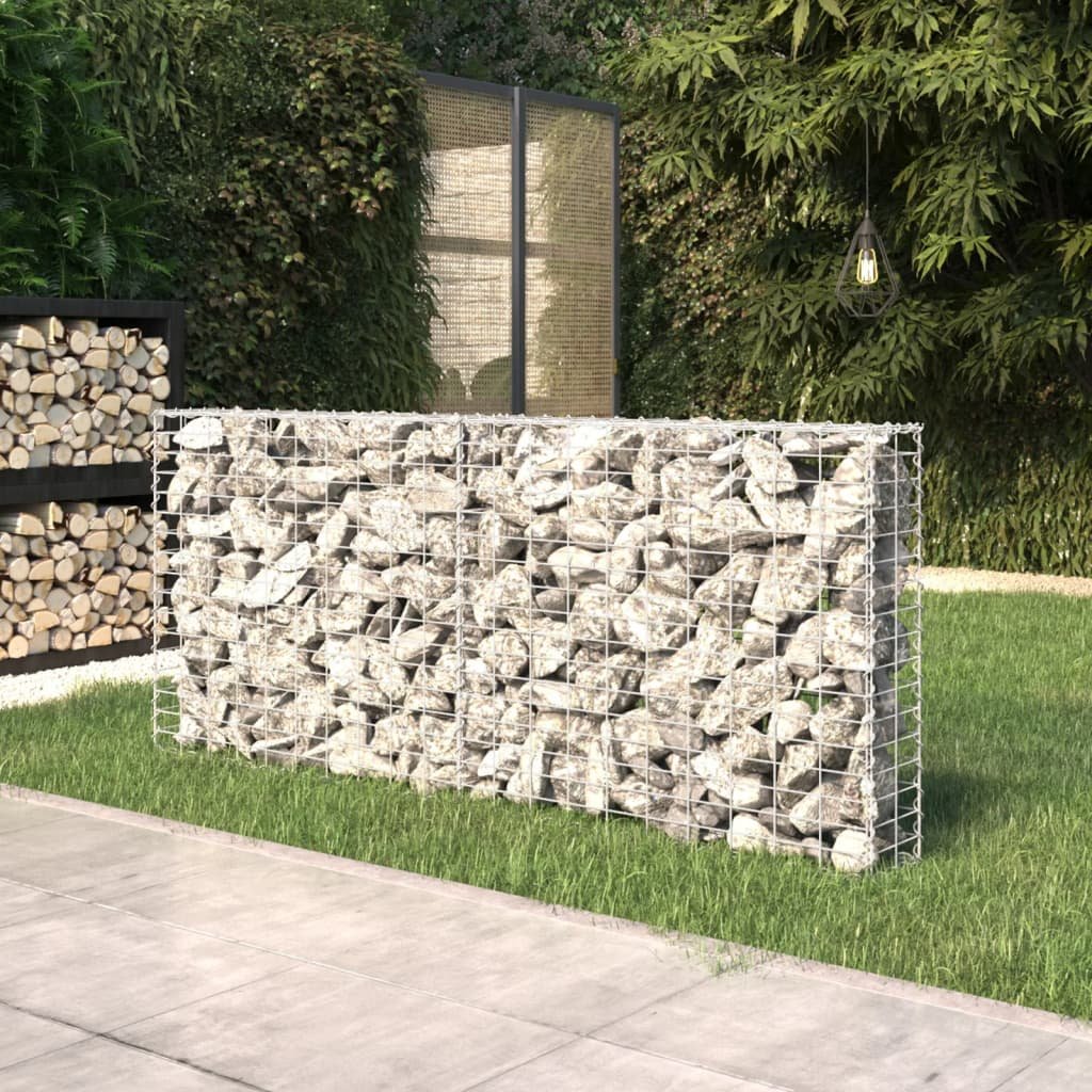 Gabion ogrodowy z pokrywą VIDAXL, srebrny, 20x85x200 cm