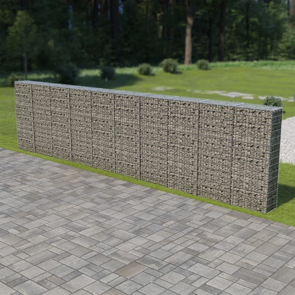 Gabion ogrodowy z pokrywą VIDAXL, srebrny, 30x150x600 cm