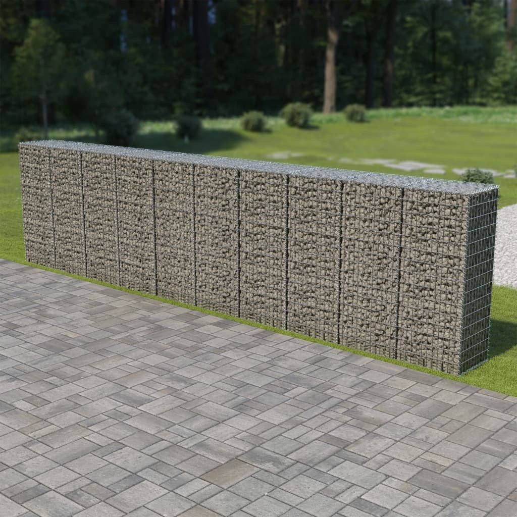 Gabion ogrodowy z pokrywą VIDAXL, srebrny, 50x150x600 cm