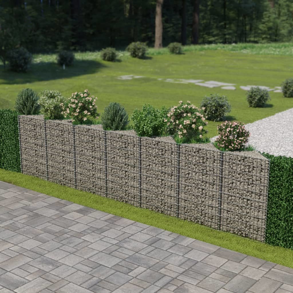 Gabion ogrodzeniowy VIDAXL, srebrny, 30x100x450 cm