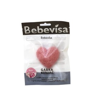 GĄBKA KONJAC DO TWARZY, SERCE, RÓŻA, AŻ 6,7 - 8,5 CM, BEBEVISA - Bebevisa