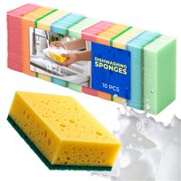 GĄBKI DO NACZYŃ 10 SZT DWUSTRONNE ZMYWAKI KUCHENNE MOCNE KOLOROWE MYJKI