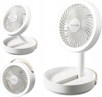 Gaiatop Składany Wentylator Biurkowy 6000mAh LED Przenośny Biały