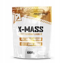 GAINER NA MASĘ BIAŁKO WĘGLOWODANY PROSZEK WANILIOWY 1KG PROACTIVE X-MASS Proactive