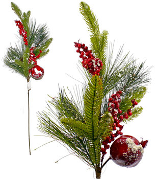 Gałązka ozdobna stroik świąteczny dekoracja na piku 80cm - Alfa
