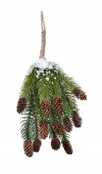 Gałązka z szyszkami świąteczna na sznurku 37cm - Kaemingk