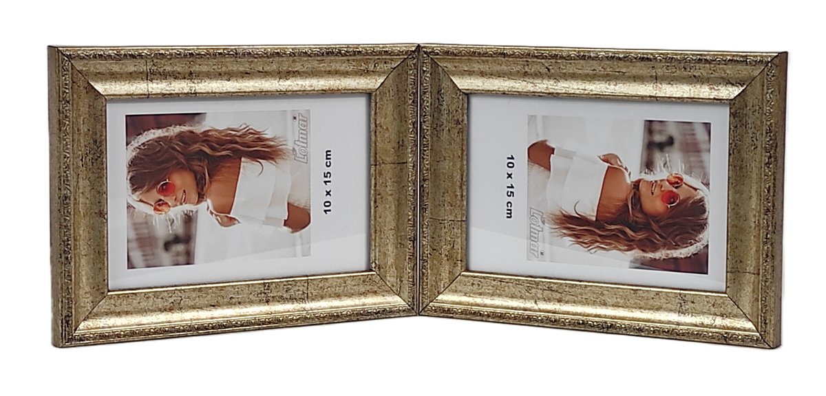 GALERIA multirama VENETO na zdjęcia 10x15 cm PODWÓJNA poziom/poziom ZŁOTY