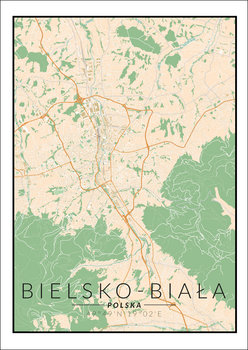 Galeria Plakatu, Bielsko Biała mapa kolorowa, 29,7x42 cm - Galeria Plakatu